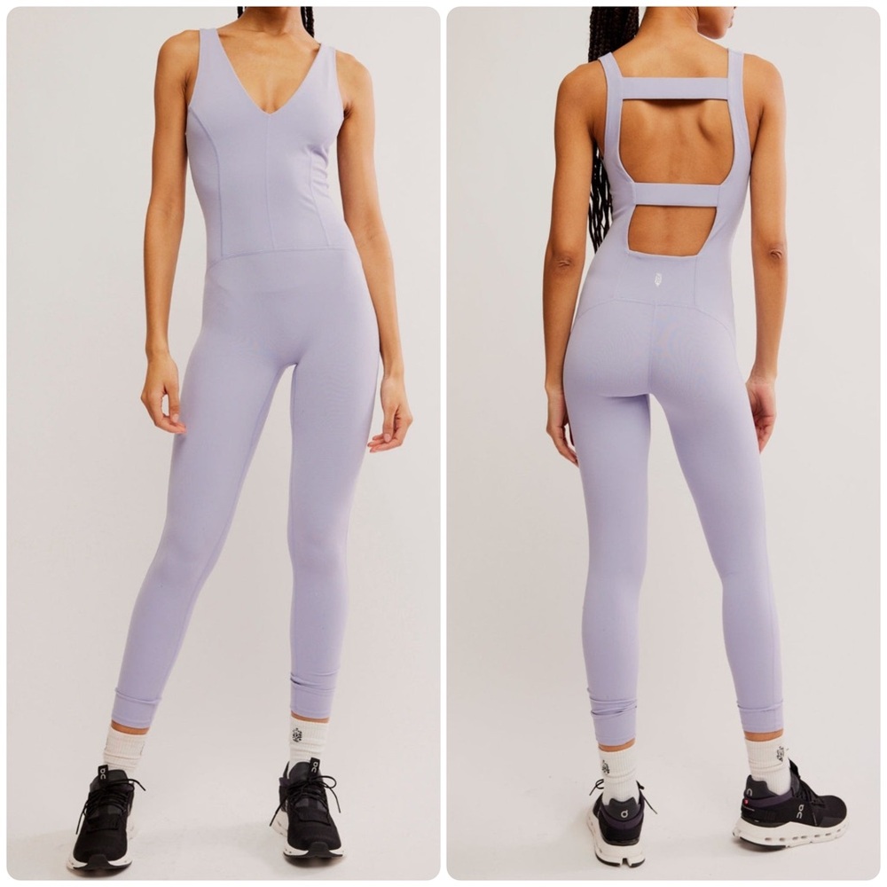 Free People Movement Never Better One Piece Jumpsuit Womens Large Lilac Purple